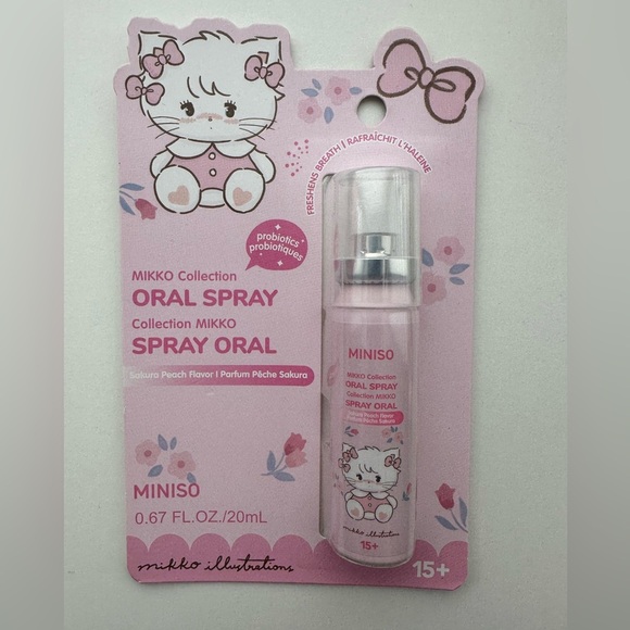 Nwt Miniso Mikko Collection Oral Spray Sakura Peach Flavor 20ml - Picture 1 of 2